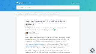 How to Connect to Your Volusion Email Account | Volusion V1 Help ...