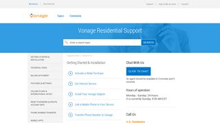 Vonage Residential | Contact Us - Vonage Support - Vonage Business