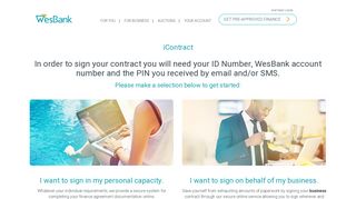 Sign On Behalf Of A Company Or Yourself With iContract - WesBank