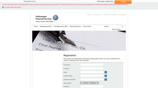 Registration - Volkswagen Finance