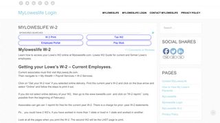 MyLoweslife W-2 - Learn how to access your Lowe's W2 online