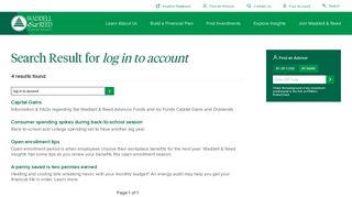 Search Result for log in to account - Search Results | Waddell & Reed