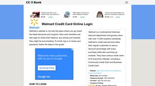 Walmart Credit Card Online Login - CC Bank