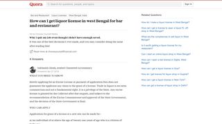 How to get liquor license in west Bengal for bar and restaurant ...