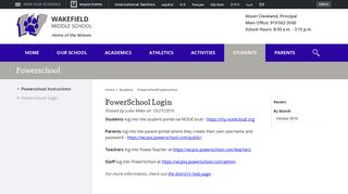 Powerschool Login - Wake County Public Schools