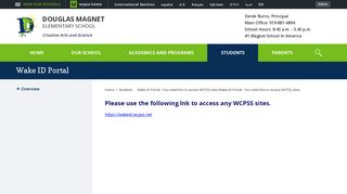 Wake ID Portal - You need this to access WCPSS sites. / Overview