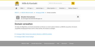Domain verwalten - WEB.DE Hilfe