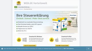 WEB.DE SteuerSparErklärung - WEB.DE Produkte
