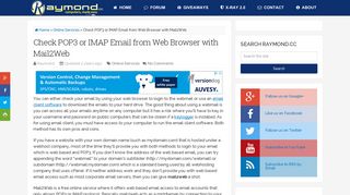 Check POP3 or IMAP Email from Web Browser with Mail2Web ...