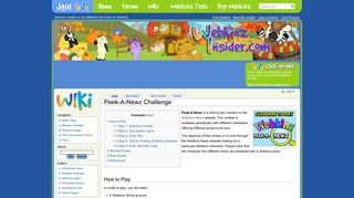 Peek-A-Newz Challenge - Webkinz Insider Wiki