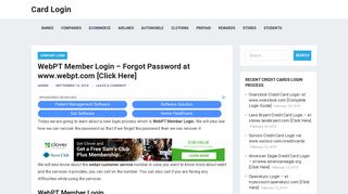WebPT Member Login – Forgot Password at www.webpt.com [Click ...