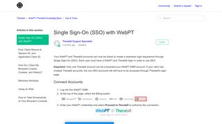 Single Sign-On (SSO) with WebPT – Therabill