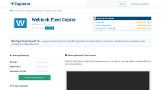 Webtech Fleet Center Reviews and Pricing - 2019 - Capterra