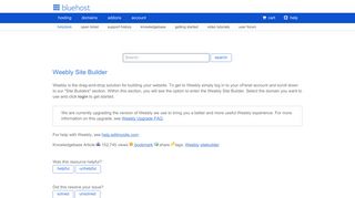 Weebly Site Builder - Account Login - Bluehost