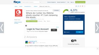 SOLVED: Where do I enter my lifetime etools voucher #? I - Fixya