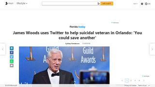 James Woods uses Twitter to help suicidal veteran in Orlando: 'You ...