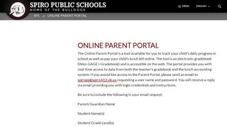 Online Parent Portal - Spiro Public Schools