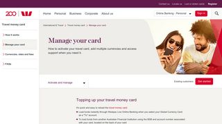 Manage your travel cards | Westpac