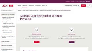Activate your new card or Westpac PayWear | Westpac