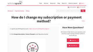 How do I change my subscription or payment method? – Whitespark