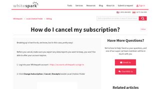 How do I cancel my subscription? – Whitespark