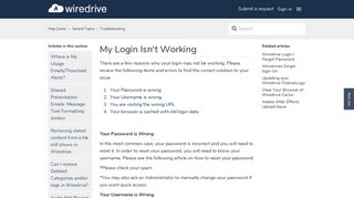 My Login Isn't Working - Wiredrive Help Center