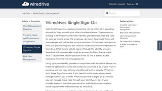 Wiredrives Single Sign-On – Help Center