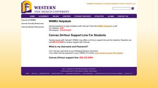 WNMU Student eLearning Resources - Canvas - Western New Mexico ...