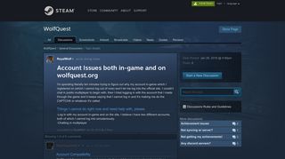Account Issues both in-game and on wolfquest.org - Steam Community