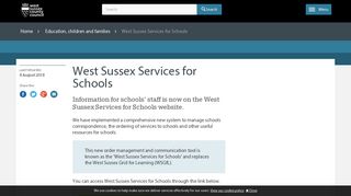 West Sussex Services for Schools - West Sussex County Council