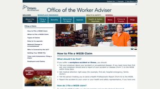 How to File a WSIB Claim - à www.owa.gov.on.ca.