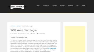 WSJ Wine Club Login - Drink Informer