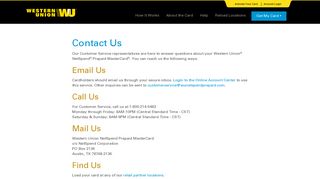 Help & Support | Western Union NetSpend Prepaid MasterCard