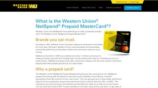About | Western Union NetSpend Prepaid MasterCard