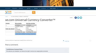 xe.com Universal Currency Converter™ - YourDictionary