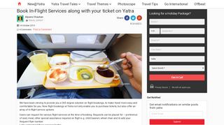 Book In-Flight Services along with your ticket on Yatra - Yatra Blog