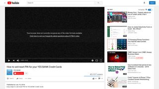How to set/reset PIN for your YES BANK Credit Cards - YouTube