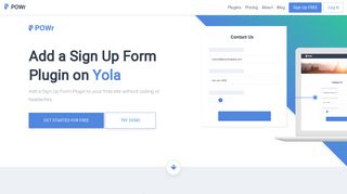Best Free Sign Up Form Plugin for Yola - POWr.io