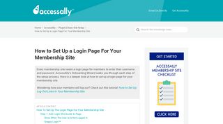 How to Set Up a Login Page For Your Membership Site – AccessAlly ...