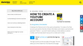 How to Create a YouTube Account - dummies