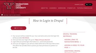 How to Login to Drupal | YSU