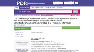 Zija Core Moringa Plant Protein Vanilla | FULL Prescribing Information ...