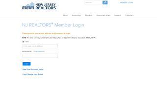 Member Login | NJ Realtors® - 2019 Update