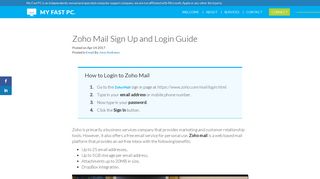 Zoho Mail Sign Up and Login Guide plus Password Reset Instructions