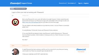 Login to Zoho.com mail not working with 1Password - 1Password Forum