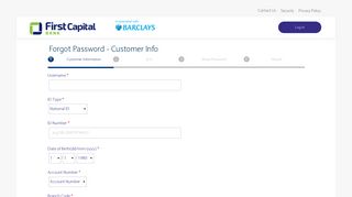 Forgot Password - Customer Info - Barclays Internet Banking