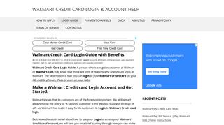 Walmart Credit Card Login Page | Manage Account & Pay Bill