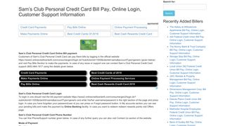 Sam's Club Personal Credit Card Bill Pay, Online Login, Customer ...
