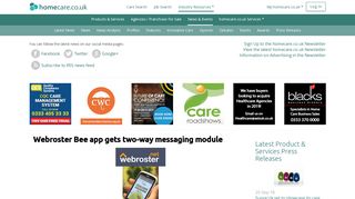 Webroster Bee app gets two-way messaging module - Homecare.co.uk