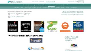 Webroster exhibit at Care Show 2015 - Homecare.co.uk